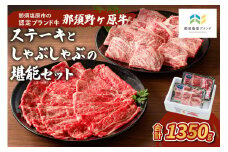 那須野ヶ原牛　ステーキとしゃぶしゃぶの堪能セット ns004-004 【JAS認定農場 牛肉 食べ比べ 食品 国産 牛もも 牛かた お取り寄せ 肉】