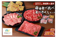 那須野ヶ原牛 4種食べ比べ食べ尽くしセット ns004-005 【JAS認定農場 牛肉 食品 国産 牛もも 牛かた 切り落とし 味噌漬け しゃぶしゃぶ 肉】