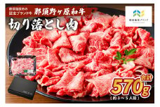 那須野ヶ原和牛　切り落とし570g(約3～5人前) ns004-010 【牛肉 ブランド牛 ウデ カタ ネック モモ ミックス 国産肉】