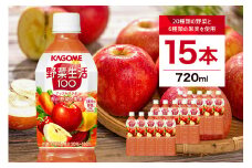 カゴメ　野菜生活100　アップルサラダ　720mlPET×15本【 飲料 野菜ジュース 栃木県 那須塩原市 】 ns001-028