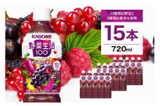カゴメ　野菜生活100(ベリーサラダ)720ml PET×15本【 飲料 野菜ジュース 栃木県 那須塩原市 】 ns001-026