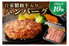 自家製和牛入りハンバーグ 100ｇ×10個 ns004-033 【牛肉 食品 ハンバーグ おかず 簡単調理】