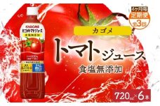 【定期便】4ヵ月毎全3回カゴメトマトジュース食塩無添加 720mlPET ns038-049 【ペットボトル 機能性表示食品トマト 食塩不使用 無塩 野菜ジュース 飲料 ドリンク 健康 野菜 リコピン GABA 血圧 コレステロール KAGOME】