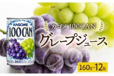 １００ＣＡＮグレープ160g×12 ns038-047 【缶 ぶどう ジュース 朝食 軽食 おやつ お弁当 飲み切り ゼリー シャーベット フロート KAGOME】