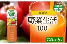 【定期便】3ヵ月毎全4回野菜生活100 オリジナル 720mlPET ns038-063 【ペットボトル 野菜 果実 オリジナル ミックスジュース β-カロテン フルーティー KAGOME】