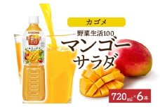 野菜生活100 マンゴーサラダ 720mlPET×6 ns038-059-6【ペットボトル 野菜ジュース 野菜生活 飲料 ドリンク 健康 野菜 果実 ミックスジュース マルチビタミン KAGOME カゴメ】