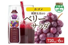 【定期便】3ヵ月毎全4回野菜生活100 ベリーサラダ 720mlPET ns038-075 【ペットボトル 野菜 果実 ベリー ミックスジュース β-カロテン フルーティー 紫野菜 KAGOME】