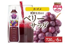 【定期便】2ヵ月毎全6回野菜生活100 ベリーサラダ 720mlPET ns038-076 【ペットボトル 野菜 果実 ベリー ミックスジュース β-カロテン フルーティー 紫野菜 KAGOME】