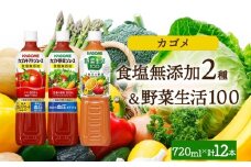 食塩無添加トマトジュース・野菜ジュース・野菜生活100オリジナル各4本 計12本 ns038-088-12 【ペットボトル 野菜 トマト 食塩無添加 セット 詰合せ 機能性表示食品 果実 ミックスジュース リコピン GABA KAGOME】