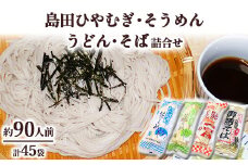 42-1　島田ひやむぎ・そうめん・うどん・そば詰合せ | 麺類 うどん ひやむぎ そうめん そば 詰合せ 島田うどん 乾めん 小分け ギフト 贈り物 贈答 お歳暮 栃木県
※着日指定不可