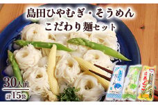 14-1　島田ひやむぎ・そうめん詰合せ＋こだわり麺1袋 | 麺類 うどん ひやむぎ そうめん 島田うどん 乾めん 小分け ギフト 贈り物 贈答 お歳暮 栃木県
※着日指定不可