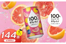 【定期便6回】100％カジューハイピンクグレープフルーツ 340ml × 144本 | ふるさと納税 缶チューハイ 缶酎ハイ ピンクグレープフルーツ アルコール 3％ カロリー低い 喉越し 爽快 爽やか 洋酒 人気 酎ハイ サワー パーティー 送料無料 下野 栃木