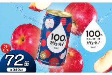 【定期便3回】100％カジューハイりんご 340ml × 72本 | ふるさと納税 缶チューハイ 缶酎ハイ りんご アルコール 3％ カロリー低い 喉越し 爽快 爽やか 洋酒 人気 酎ハイ サワー パーティー 送料無料 下野 栃木