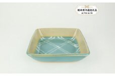 【益子焼】共通返礼品 益子焼　萩原芳典　青磁釉線紋角鉢 | 益子焼 ましこ 作陶家 陶器市 伝統工芸品 お祝い プレゼント 陶器 食器 栃木県 下野市 送料無料