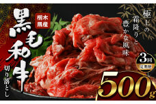 【定期便3回】栃木県産牛 黒毛和牛 切り落とし  500g  | 黒毛 和牛 牛肉 焼肉 とろける 霜降り 赤身 切り落とし ふるさと 納税 イチオシ おすすめ 栃木県 下野市 しもつけ市
