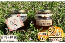 【定期便6回】日本ミツバチの百花蜂蜜(2瓶) | 定期便 はちみつ ハチミツ ミツバチ 純度100％国産 無添加 栃木県 下野市