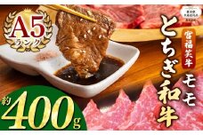 【栃木県共通返礼品】宮福笑牛(とちぎ和牛) A5 モモ焼き肉 約400g  | 黒毛 和牛 牛肉 焼肉 とろける 霜降り 赤身 切り落とし ふるさと 納税 イチオシ おすすめ 栃木県 下野市 しもつけ市