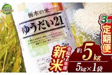 【定期便3回】ゆうだい21 5kg 【栃木県共通返礼品】 | 米 こめ コメ kome 白米 精米 お米 ゆうだい ユウダイ ﾕｳﾀﾞｲ 新米 栃木米 大粒 粘り 甘み お弁当 おにぎり 令和7年度米 令和7年度 2025年度米 2025年度 ブランド米 栃木県 特産品 送料無料 栃木県 下野市 しもつけ市