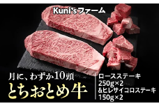とちおとめ牛　ロースステーキ250g×2&ヒレサイコロステーキ150g×2セット