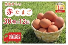 ＼2026年1月より順次配送／【定期便】黒麹育ちの赤たまご30個（年12回） 益子町 ふるさと納税 たまご 卵 タマゴ 赤たまご 人気 濃厚 食べチョク 定期便 (BC003-01)