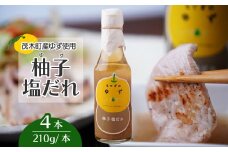 茂木産ゆずを使用！ 柚子塩だれ 210g×4本 保存料・着色料・香料不使用 | ゆず 柚子 塩ダレ たれ タレ 無着色 保存料 不使用 焼肉 しゃぶしゃぶ 調味料 料理 果汁 調理 ノンオイル ドレッシング 揚げ物 焼きそば もてぎプラザ 栃木県 茂木町
