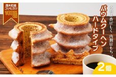 バウムクーヘン 茂木町産米粉100％使用 ハード2個 ｜ バームクーヘン スイーツ 洋菓子 お菓子 ギフト 贈答用 プレゼント 箱詰め 箱入り コシヒカリ 米粉 発酵 バター コーヒー 紅茶 道の駅 もてぎプラザ 栃木県 茂木町