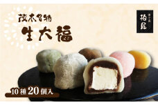 とろーり食感！10種のクリーム生大福20個 冷凍配送 | 大福 クリーム大福 冷凍 和菓子 フルーツ大福 フルーツ カフェオレ 抹茶 プリン ごま ブルーベリー もも キャラメル ティラミス マンゴー カスタード 柏屋 茂木町