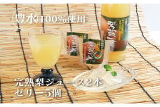 梨ジュース2本・ゼリー×5セット≪ナシジュース 梨ゼリー 果汁100％ なし ナシ フルーツ 果物 ギフト 贈り物≫◇
