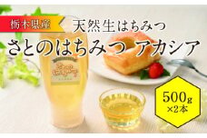 さとのはちみつ（地元産天然生はちみつ）アカシア 500g 2本セット