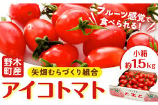 【先行予約】アイコ トマト 約1.5kg 小箱 栃木県 野木町産 矢畑むらづくり組合 《2025年10月上旬-2026年6月下旬頃出荷》栃木県 野木町 トマト ミニトマト 野菜 新鮮
