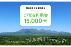 那須温泉旅館協同組合 ご宿泊利用券 15,000円分（3,000円×5枚）〔E-6〕｜宿泊 旅行 チケット 宿泊券 温泉 露天風呂 旅行券 ホテル 観光 国内旅行 那須 栃木県 那須町