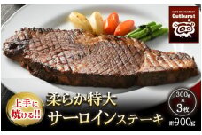 上手に焼ける！！柔らか特大サーロインステーキ 300g×3枚 計900g ｜ 国産 牛肉 肉 お肉 ステーキ 冷凍 栃木県 那須町 〔P-138〕
※着日指定不可