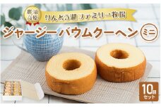 那須高原りんどう湖ファミリー牧場 ジャージーバウムクーヘン（ミニ）10個セット｜バームクーヘン お菓子 おかし 菓子 おやつ デザート 手土産 那須 栃木県 那須町〔B-104〕