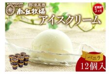 【定期便3ヵ月】南ヶ丘牧場 アイスクリーム バニラ 12個入 ｜ スイーツ アイス 高級アイス 乳牛 乳製品 ジェラート 人気 おすすめ 冷凍 那須 栃木県 那須町〔P-262〕