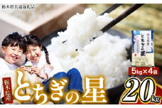 【栃木県共通返礼品】【令和7年度産新米】栃木県産 とちぎの星 白米 5kg×4袋（合計20㎏） | ふるさと 納税 新米 お弁当 お米 精米 美味しい 白米 つやつや とちぎ 大粒 共通返礼品 送料無料 那珂川町 栃木県
