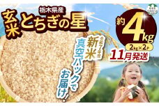 【令和7年度新米】【毎月500個限定！】 【栃木県共通返礼品】栃木県産とちぎの星 2kg×2（玄米真空パック）11月分 | 新米 とちぎの星 玄米 米 ごはん  冷めてもおいしい ふるさと納税 那珂川町 栃木県
