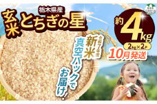 【令和7年度新米】【毎月500個限定！】【栃木県共通返礼品】 栃木県産とちぎの星 2kg×2（玄米真空パック）10月分 | 新米 とちぎの星 玄米 米 ごはん  冷めてもおいしい ふるさと納税 那珂川町 栃木県
