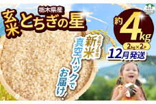 【令和7年度新米】【毎月500個限定！】【栃木県共通返礼品】 栃木県産とちぎの星 2kg×2（玄米真空パック）12月分 | 新米 とちぎの星 玄米 米 ごはん  冷めてもおいしい ふるさと納税 那珂川町 栃木県