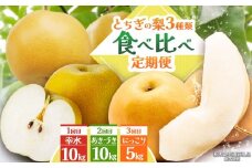 【栃木県共通返礼品】【2025年先行予約】とちぎの梨たっぷり食べ比べ定期便 | にっこり 幸水 あきづき 梨 なし ナシ 新品種 先行予約 大粒 新鮮 甘い 美味しい 果物 くだもの フルーツ ふるーつ 共通返礼品 フルーツ デザート 栃木県 那珂川町 定期便 