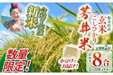 【定期便2回】【数量限定】【令和7年度新米先行予約】新米那珂川町産芳井米 玄米 330g（2合分）×4 | こしひかり 新米 米 ごはん  ふっくら もちもち  ふるさと納税 那珂川町 栃木県