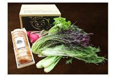 福豚のハムと良農園の野菜セット | 福豚 ハム 野菜セット サンドイッチ 新鮮 朝どれ 農家直送 旬 野菜 ギフト グルメ 贈答用 野菜詰め合わせ 新鮮野菜 手作りハム 群馬県 前橋市