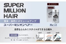 スーパーミリオンヘアー(増毛パウダー）1本（30g）No.2ダークブラウン｜ 男女兼用 ルアン SUPER MILLION HAIR ボリュームアップ 男性用 女性用 メンズ レディース ヘアケア 薄毛隠し 白髪隠し カバー 対策 手軽 増毛剤 粉