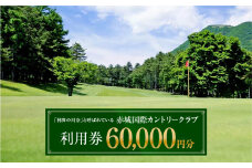 赤城国際カントリークラブ 利用券 60,000円分 3000円券×20枚｜ゴルフ場 ゴルフ利用券 チケット ゴルフ 利用クーポン ラウンド プレー ハーフ 関東 都心 近い スイング ゴルフクラブ スコア ゴルフコース 歴史 伝統 林間 戦略 1964年開場 四季 見通し 景色 眺望 R5-7