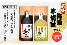 赤城の恵 芋焼酎25° (720mlボトル×1本)･赤城の恵 梅酒14° (720mlボトル×1本) セット | 酒 お酒 アルコール 焼酎 芋焼酎 赤城の恵 群馬焼酎 本格焼酎 国産焼酎 焼酎セット 地酒 前橋産 黄金千貫 さつまいも 焼酎ギフト 梅酒 うめ酒 本格梅酒 リキュール 還暦祝い 家飲み お湯割り ロック お取り寄せ 群馬県 前橋市