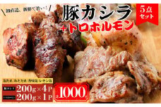豚カシラ肉 4点セット200g×4パック 計800g＋トロホルモン200g | 豚カシラ肉 カシラ肉 トロホルモン 豚ホルモン ホルモン焼き 豚肉 希少部位 焼きとん 焼肉 お取り寄せグルメ BBQ食材 バーベキューセット 家飲みおつまみ 豚肉セット 冷凍肉 人気 やきにく ヤキニク おうち焼肉 家焼肉 一人焼肉 BBQ バーベキュー 新鮮 ギフト 群馬県 前橋市