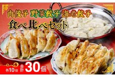 肉餃子・野菜餃子・海老餃子 人気3種 食べ比べセット 30個(各10個) 冷凍 | 餃子 肉 ギョウザ  冷凍食品 お取り寄せ 点心 おかず おつまみ 惣菜 詰め合わせ 簡単調理 セット 中華料理 ヘルシー 野菜 群馬県 前橋市
