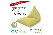 ソファ専門店のビーズクッション 『ア・ノイ ビーンバッグ』　M　ライトグリーン　撥水・ペット対応【1467474】