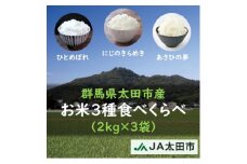 ＜令和6年産米＞群馬県太田市産　おいしいお米3種をお届け　食べくらべセット【1436549】
