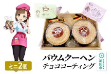 バウムクーヘン（チョココーティング）ミニサイズ2個 直径約10cm×厚み約3cm