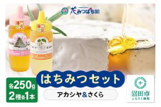 アカシヤ・沼田城さくらはちみつセット 各250g 花みつばち館